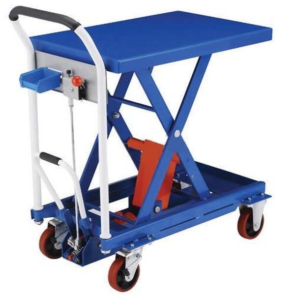 Global Industrial Mobile Scissor Lift Table with Hook-on Bin, 29 x 19 Platform, 660 Lb. Capacity 954850